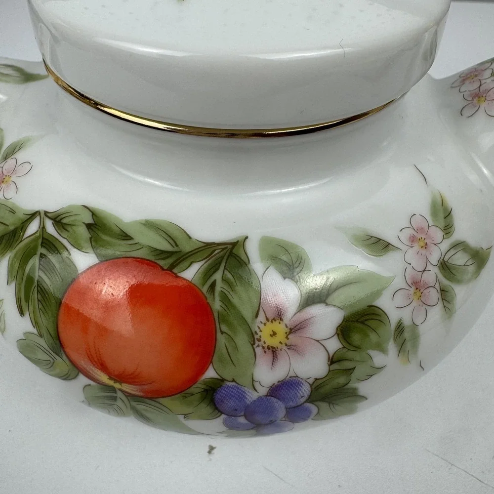 Vtg Andrea by Sadek Japan Porcelain Teapot Fruit Floral Cottagecore Tea Pot‎